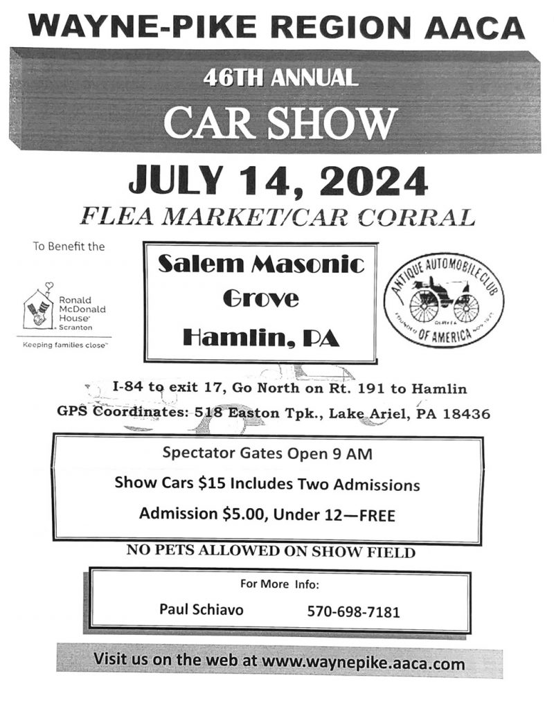 46th Annual WaynePike AACA Car Show WaynePike Region AACA